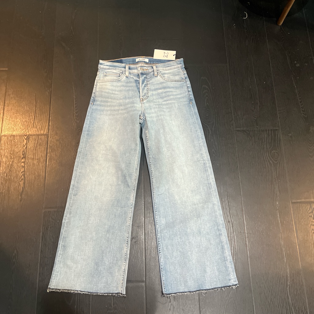 Re/Done Light Blue Flare & Wide Leg Jeans